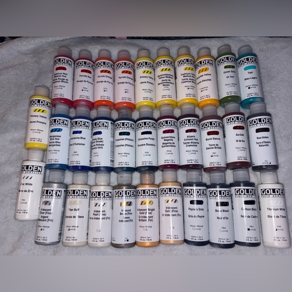 liquitex Other - Liquitex 32 sealed Golden Fluid Acrylics 4oz Lot